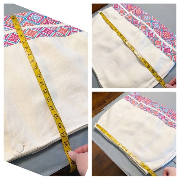 Tory Burch Ivory Embroidered Ruby Linen Faux Wrap Skirt - Picture 9 of 11